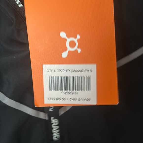NWT Orangetheory Black and Orange Jacket windbreaker with front pocket small - Picture 3 of 5